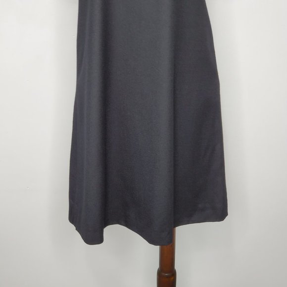 J. Crew Black Classic Wool Ruffle Neck Phoebe Dress Size 2 - Picture 3 of 10